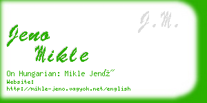 jeno mikle business card